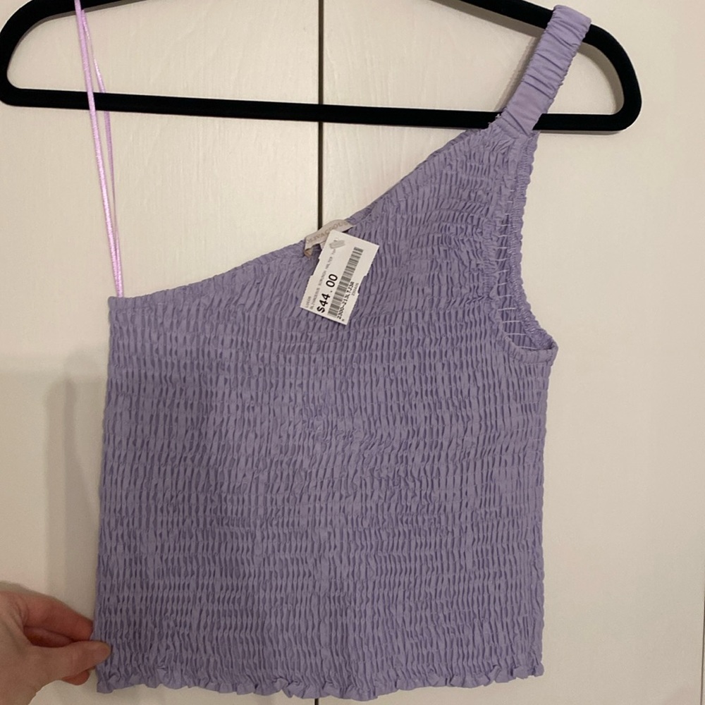 Smocked One Shoulder Top